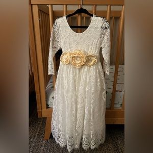 Toddler Ivory Lace Flower Girl Dress